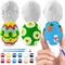 3D Easter Egg Painting Kit – DIY Ceramic Plaster Craft Set with Paints & Brushes for Kids & Adults, Easter Basket Stuffers & Spring Gifts